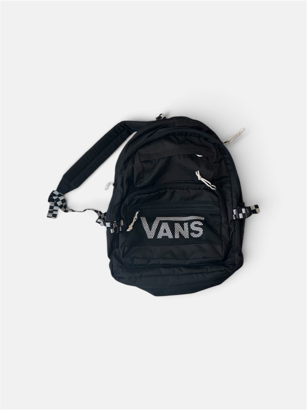 Vans Black Backpack with Checker Strap Accents